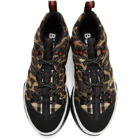 Burberry Black and Beige Leopard Union Sneakers