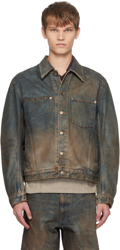 Photo: NVRFRGT Brown Faded Denim Jacket