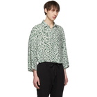 Haider Ackermann Green and White Silk Greenfield Shirt