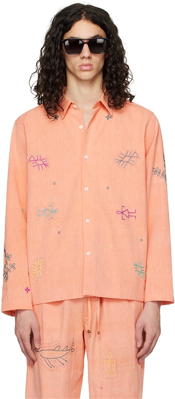 Photo: HARAGO Orange Embroidered Shirt
