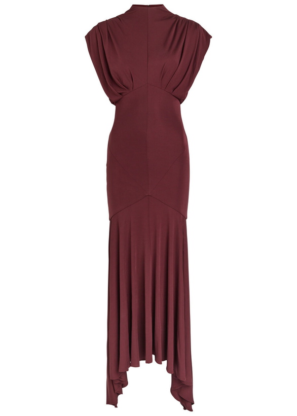Photo: DE LA Vali Vasudha Rayon Midi Dress Burgundy