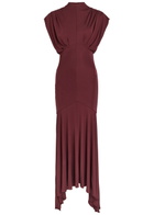 DE LA Vali Vasudha Rayon Midi Dress Burgundy