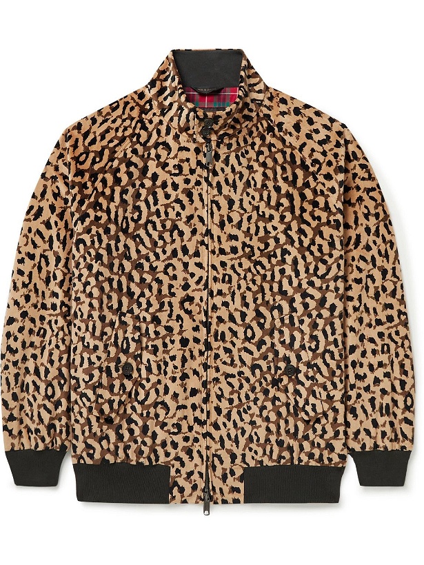Photo: Baracuta - Wacko Maria Leopard-Print Brushed-Cotton Harrington Jacket - Brown