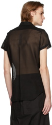 Rick Owens Black Semi-Sheer Golf Shirt