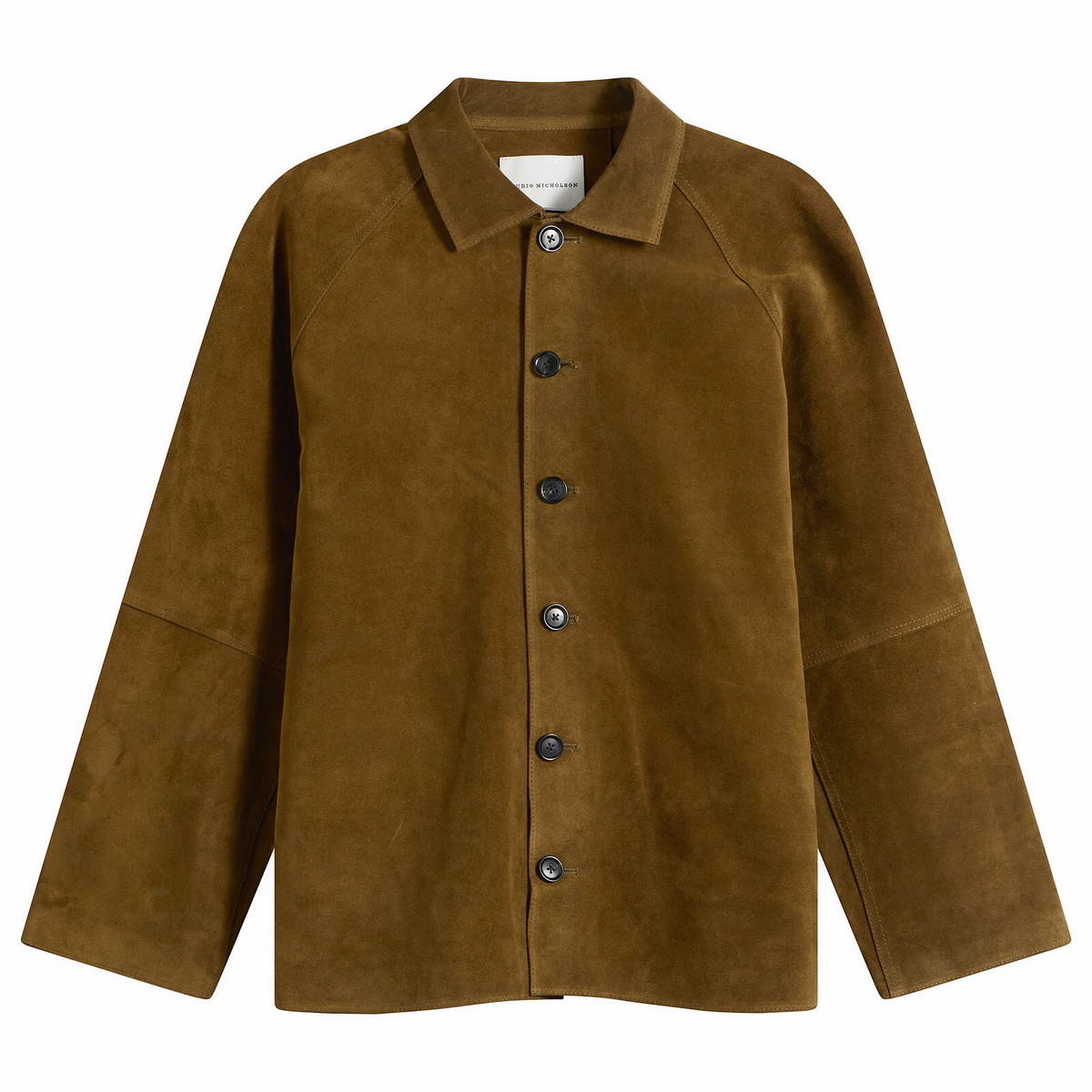 Studio Nicholson Men's Bowe Suede Overshirt in Mustard