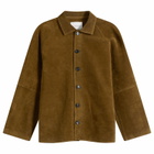 Studio Nicholson Men's Bowe Suede Overshirt in Mustard