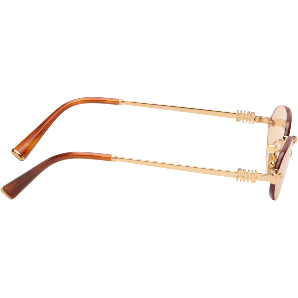 Miu Miu Eyewear Gold Logo Sunglasses