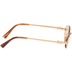 Miu Miu Eyewear Gold Logo Sunglasses