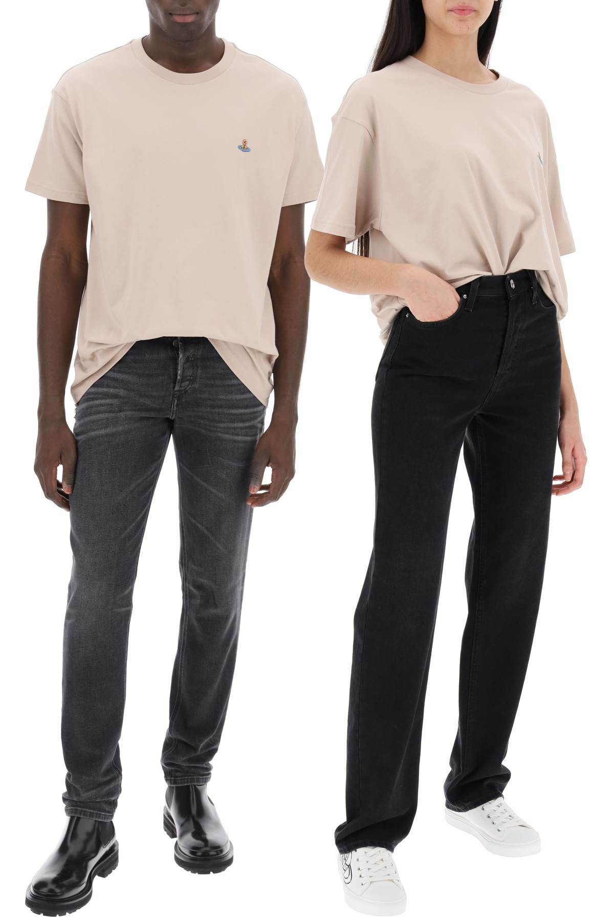 VIVIENNE WESTWOOD classic t-shirt with orb logo Beige