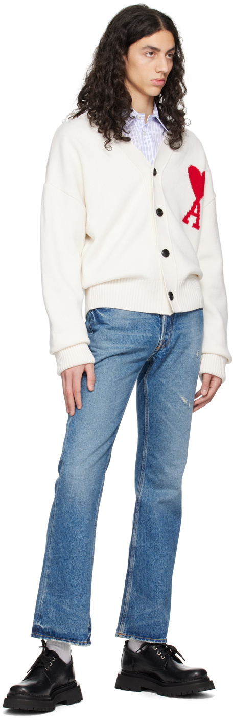 AMI Paris Off-White Ami de Cœur Cardigan AMI
