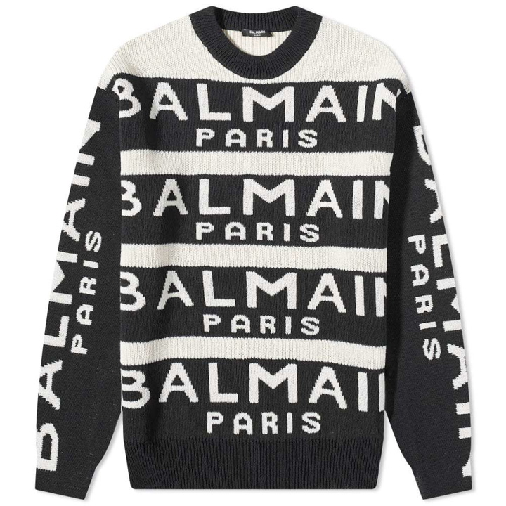 Photo: Balmain All Over Balmain Crew Knit