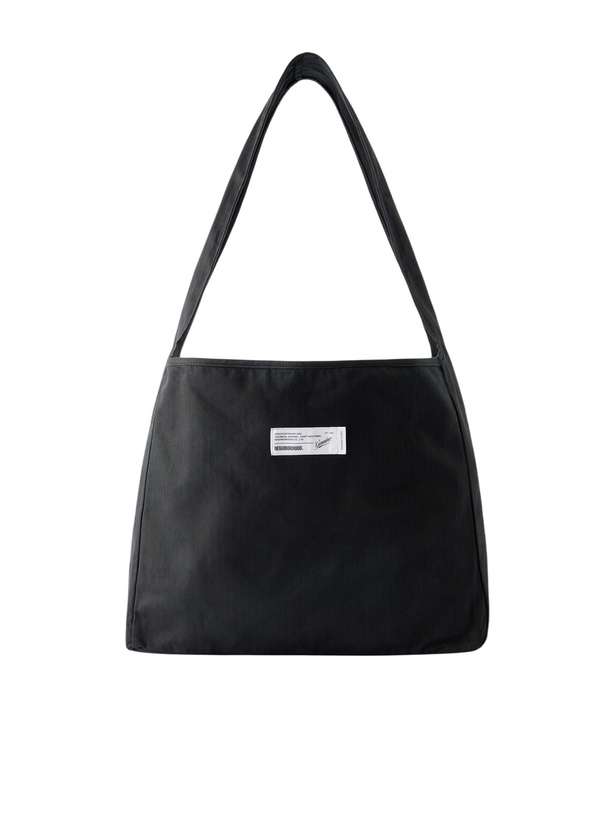 Photo: Neighborhood - Newspaper Herringbone Cotton Messenger Bag - Black
