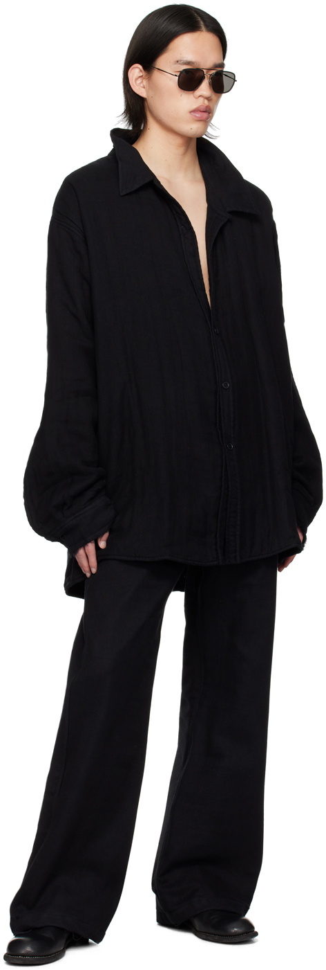 AIREI Black Wrap Shirt