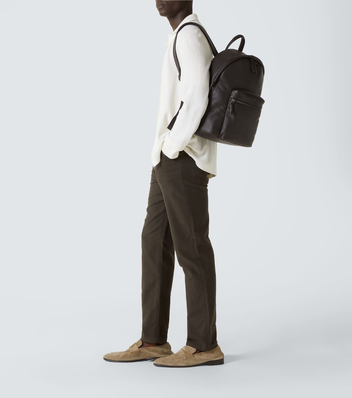 Zegna Secondskin Hoodie leather backpack