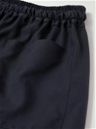 UMIT BENAN B - Wide-Leg Silk Drawstring Shorts - Blue