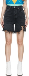 AGOLDE Black Stella Denim Shorts