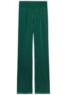 Galvan Sculpted Flared-leg Satin Trousers Green