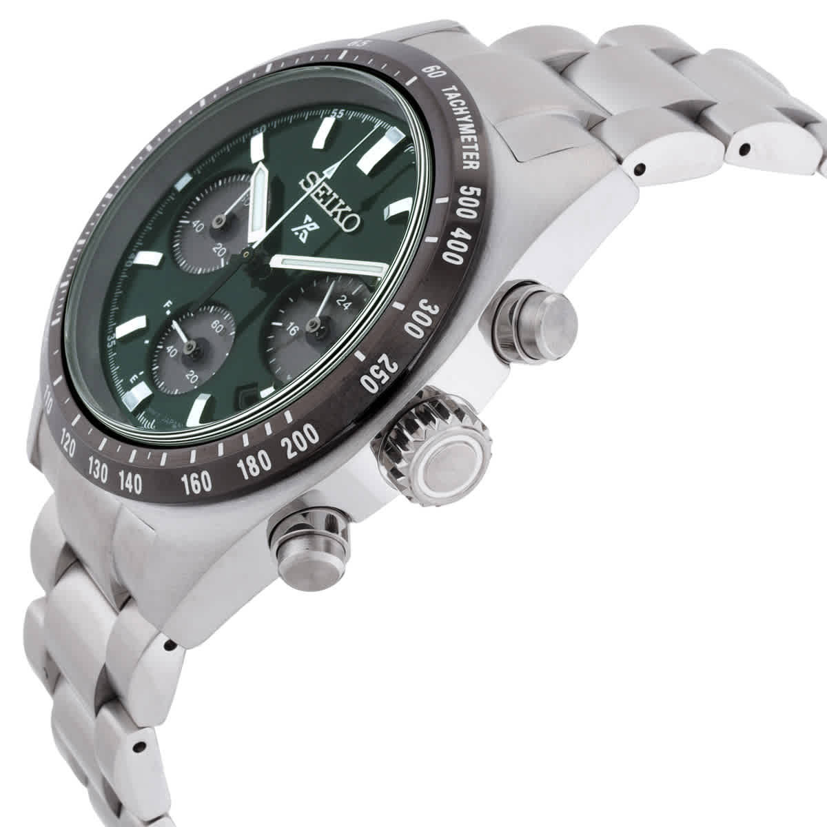 Seiko Speedtimer Chronograph Quartz Green Dial Mens Watch SSC933P1