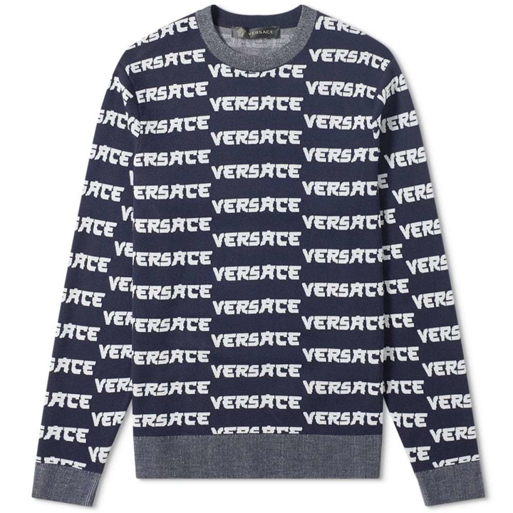 Photo: Versace Japanese Logo Intarsia Knit