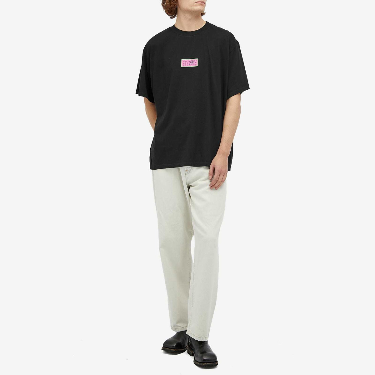MM6 Maison Margiela Men's Jacquard Number Label T-Shirt in Black