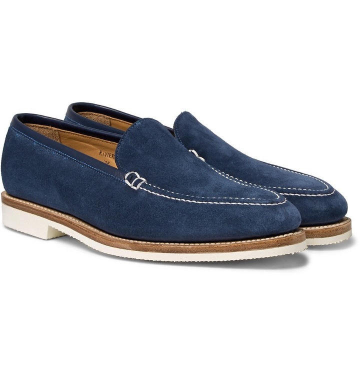 Photo: George Cleverley - Riviera Suede Loafers - Men - Blue