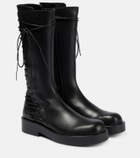 Ann Demeulemeester - Lace-up leather knee-high boots