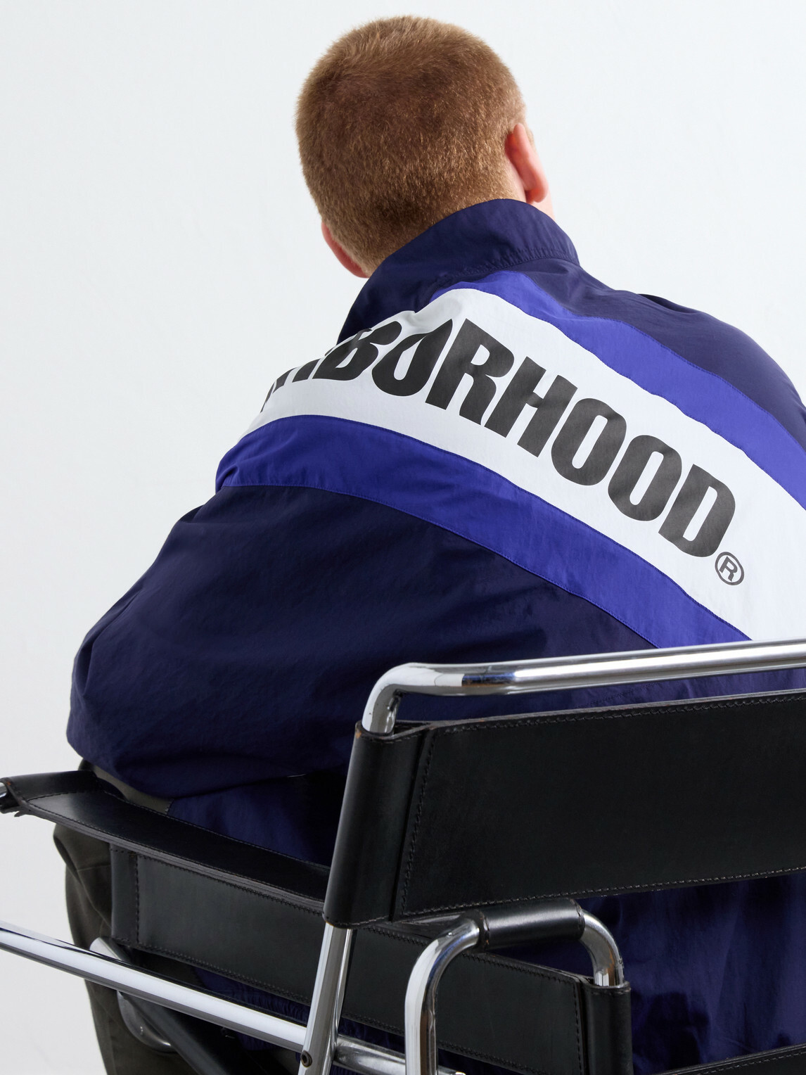 Neighborhood - Logo-Print Colour-Block Taffeta Track Jacket - Blue