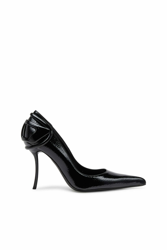 Photo: Diesel D-Ten & Half-Glossy pumps with curved heel - Heels Womens in Black
