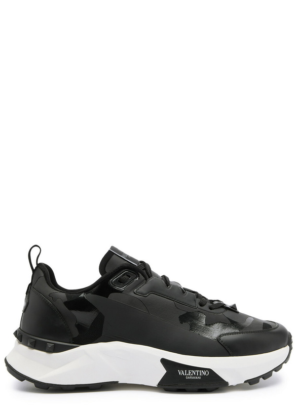 Photo: Valentino True Act Printed Canvas Sneakers Black And White