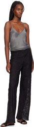 Silk Laundry Black Clip Silk Bias Cut Lounge Pants