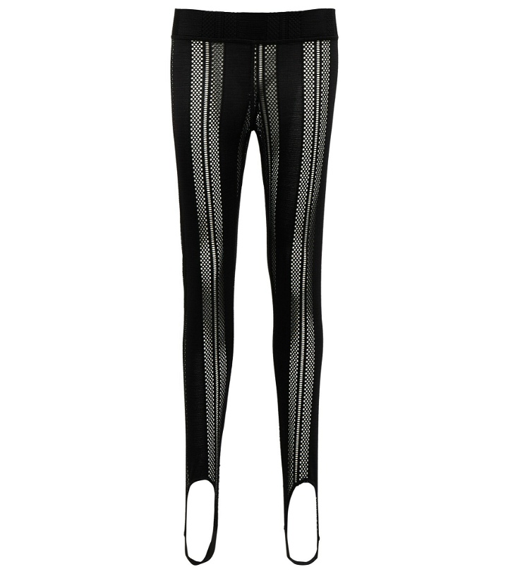 Photo: Ganni - Jersey and mesh stirrup leggings
