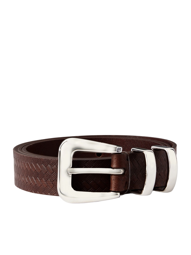 Photo: Brunello Cucinelli - 2cm Croc-Effect Leather Belt - Brown