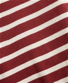 Brooks Brothers Men's Silk and Cotton Stripe Crewneck Sweater | Burgundy