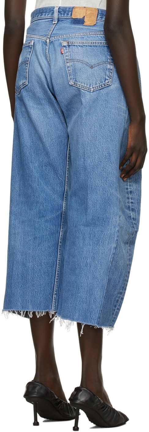 B Sides Blue Vintage Lasso Jean Slouch Crop