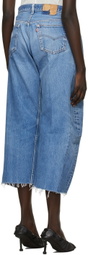 B Sides Blue Vintage Lasso Jean Slouch Crop