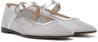 Le Monde Beryl Silver Mesh Mary Jane Ballerina Flats