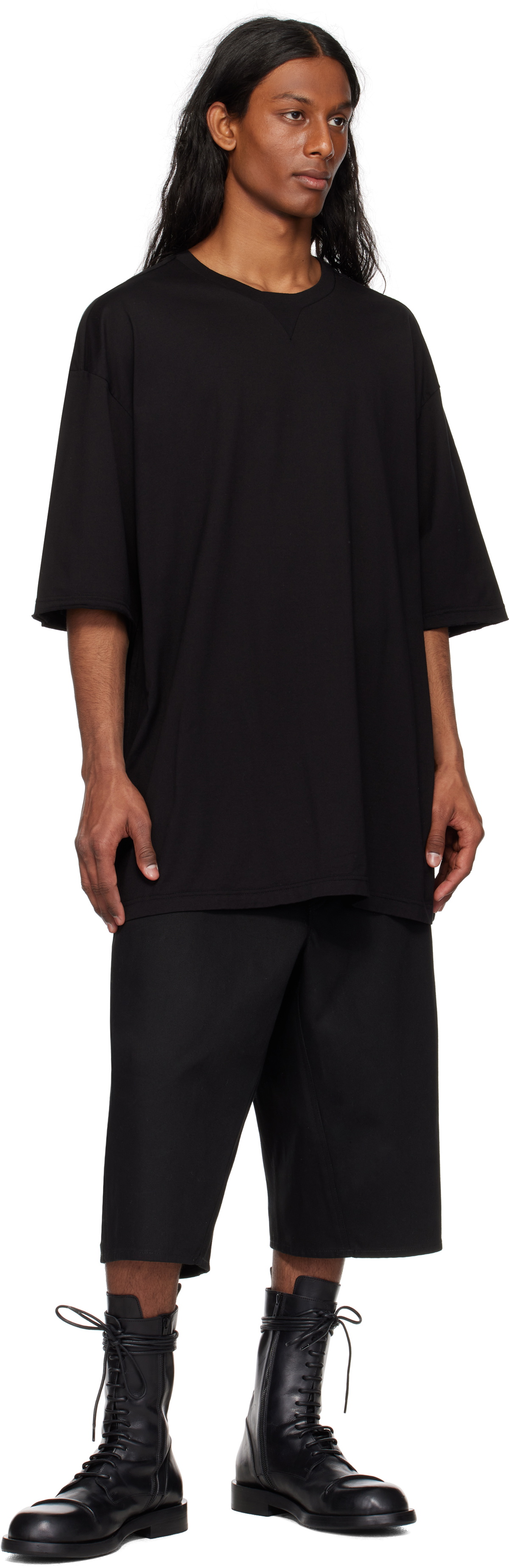 TAKAHIROMIYASHITA TheSoloist. Black Oversized Crew Neck T-shirt