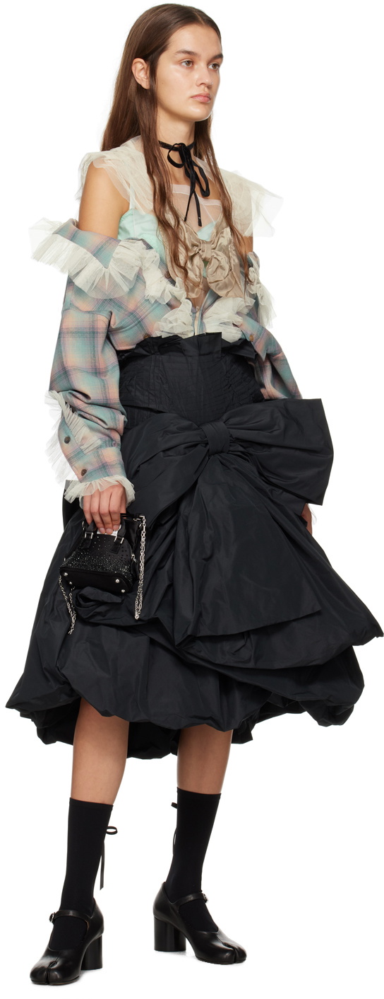 Maison Margiela Black Voluminous Bow Midi Skirt Maison Margiela