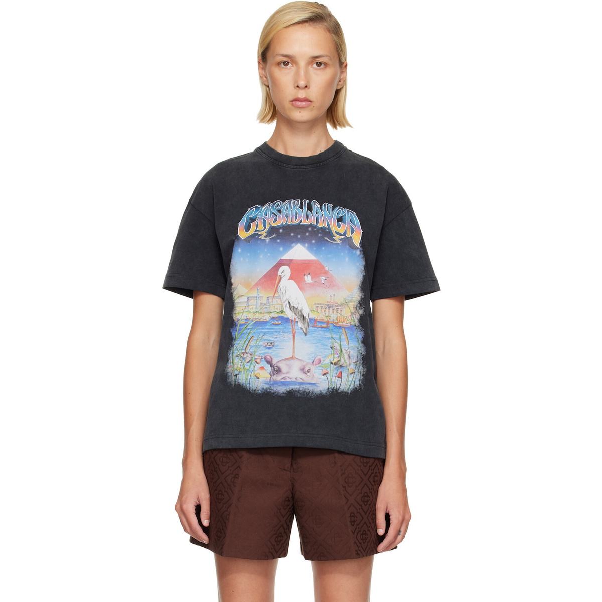 Casablanca Black Oversized T-shirt