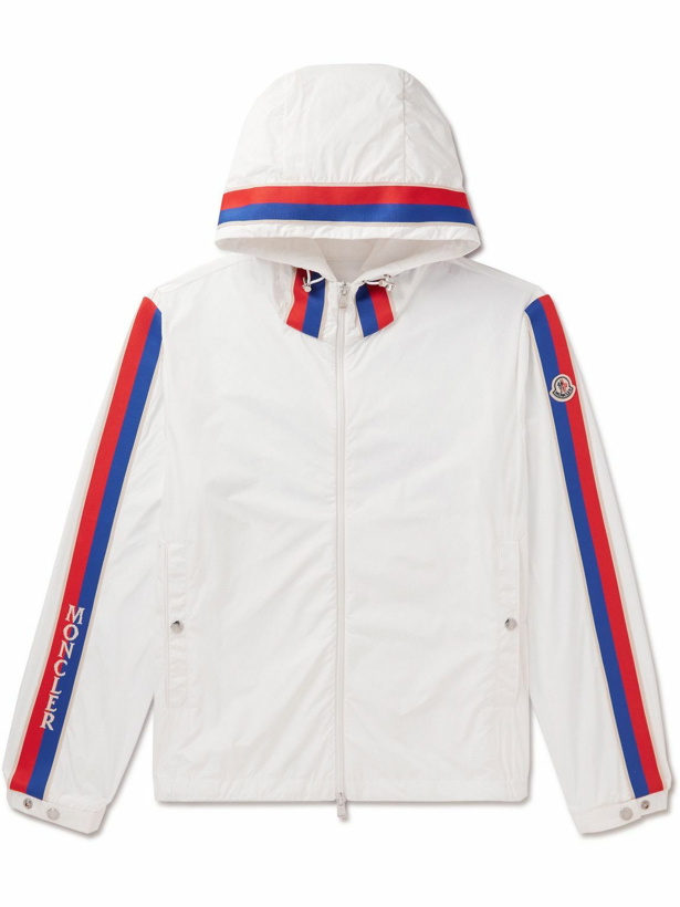 Photo: Moncler - Rukbat Logo-Appliquéd Webbing-Trimmed Shell Hooded Jacket - White