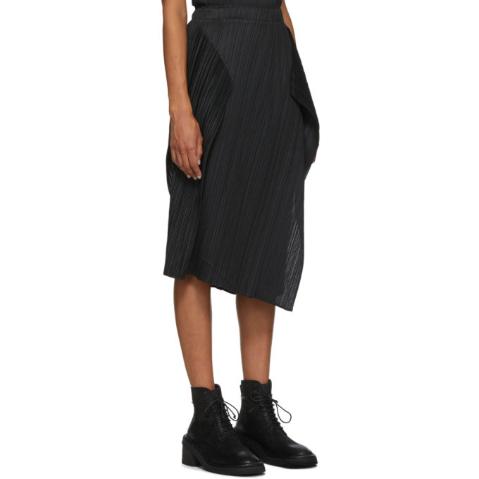 Pleats Please Issey Miyake Black Motion Mid-Length Skirt Pleats Please ...