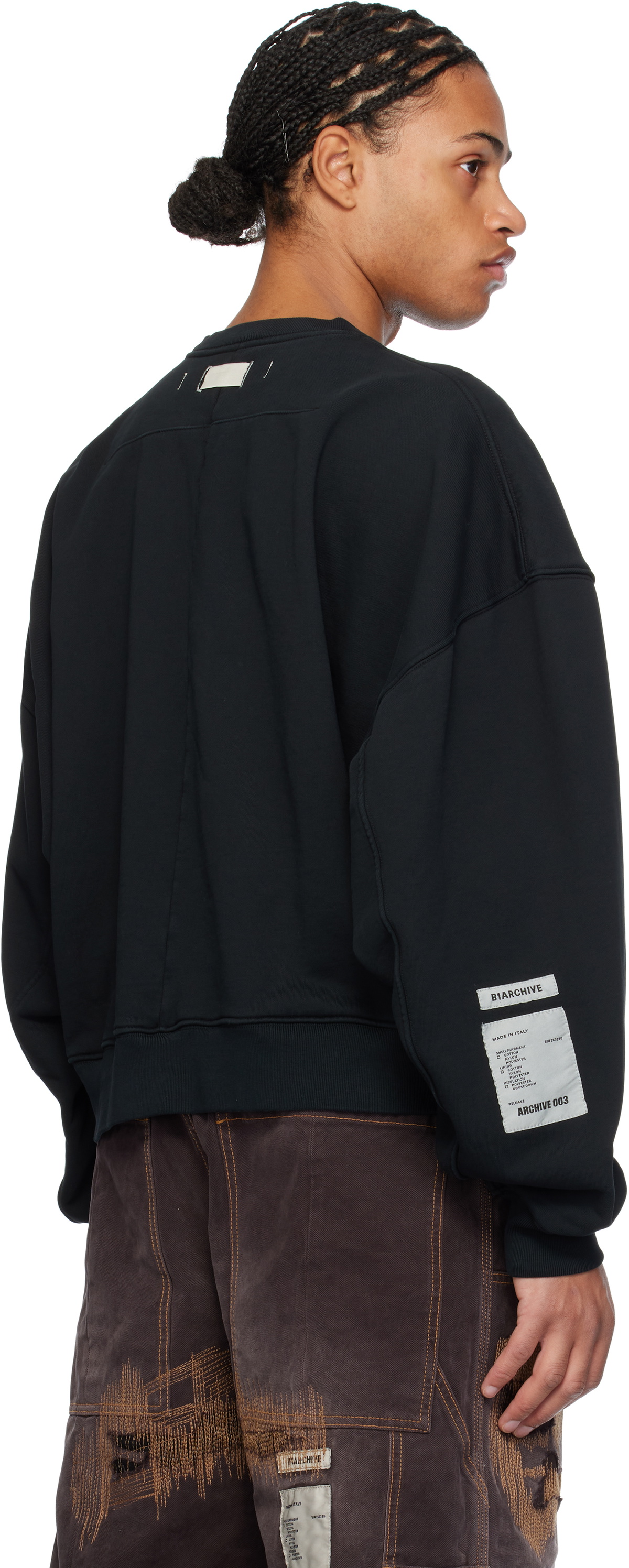 B1ARCHIVE Black Oversized Crewneck Sweatshirt B1ARCHIVE 