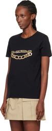 Balmain Black Short-Sleeved Chain Print T-shirt