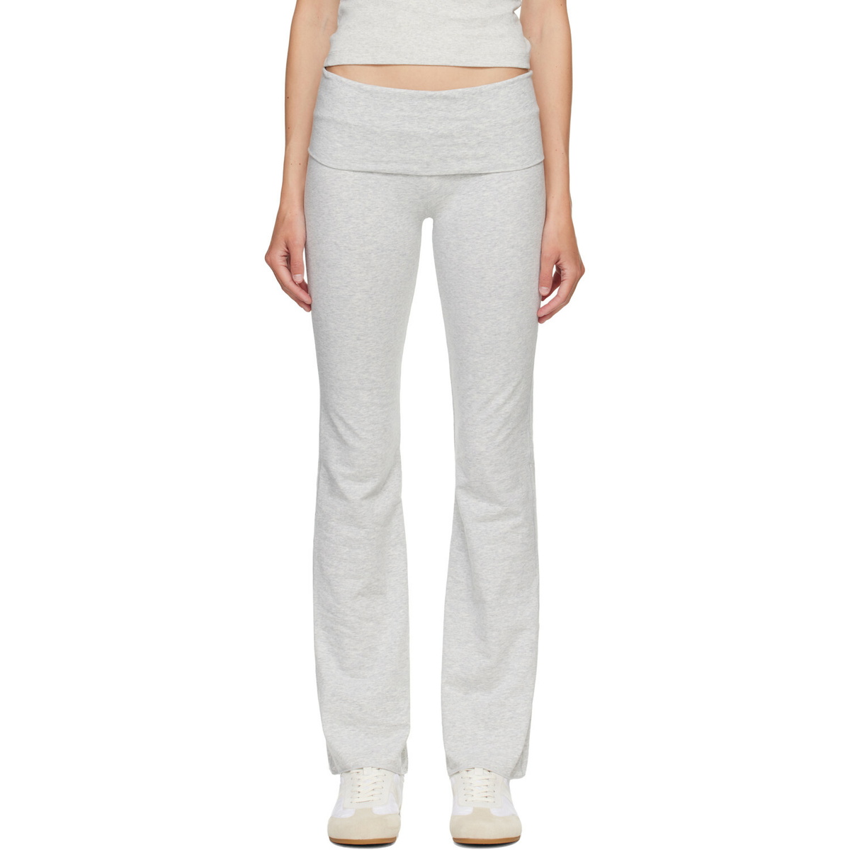 SKIMS Gray Cotton Jersey Foldover Lounge Pants