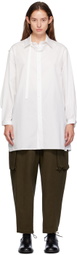Y's White Open Tab Shirt