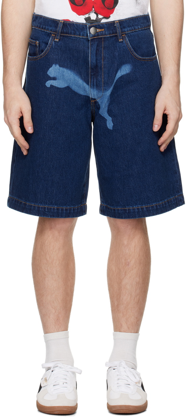 PUMA Blue A$AP Rocky Edition Denim Shorts Puma