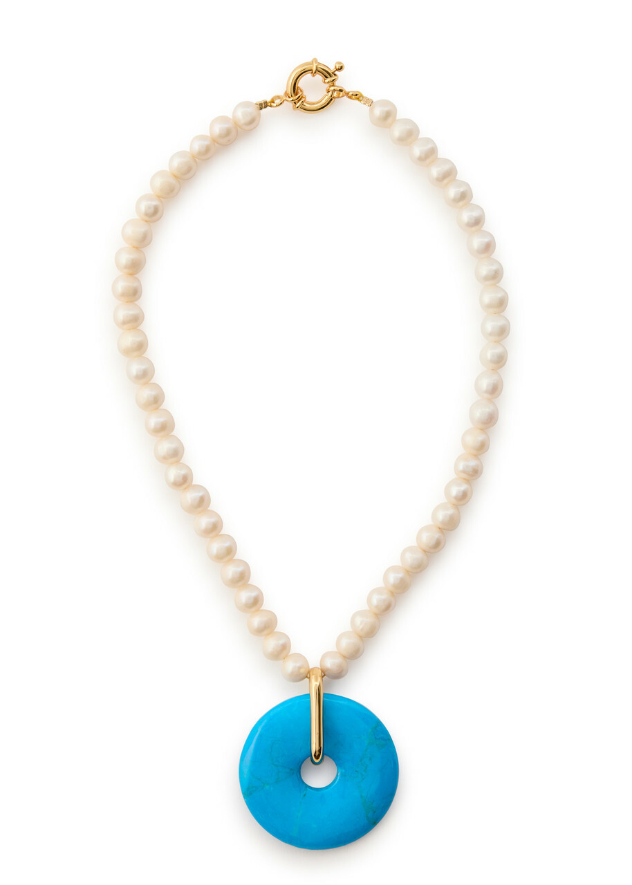 Timeless Pearly Pearl-embellished 24kt Gold-plated Necklace - Blue - One Size