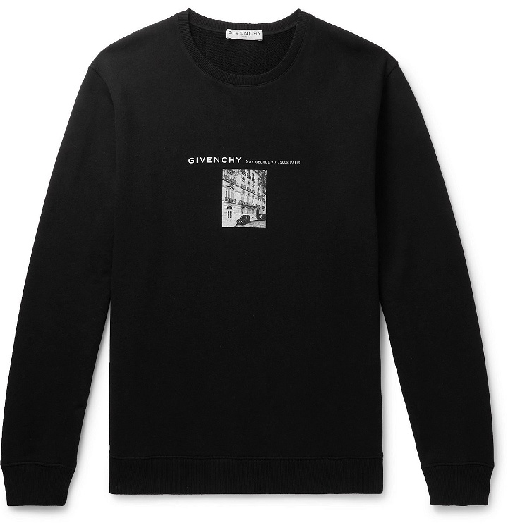 Photo: GIVENCHY - Logo-Print Cotton-Jersey Sweatshirt - Black