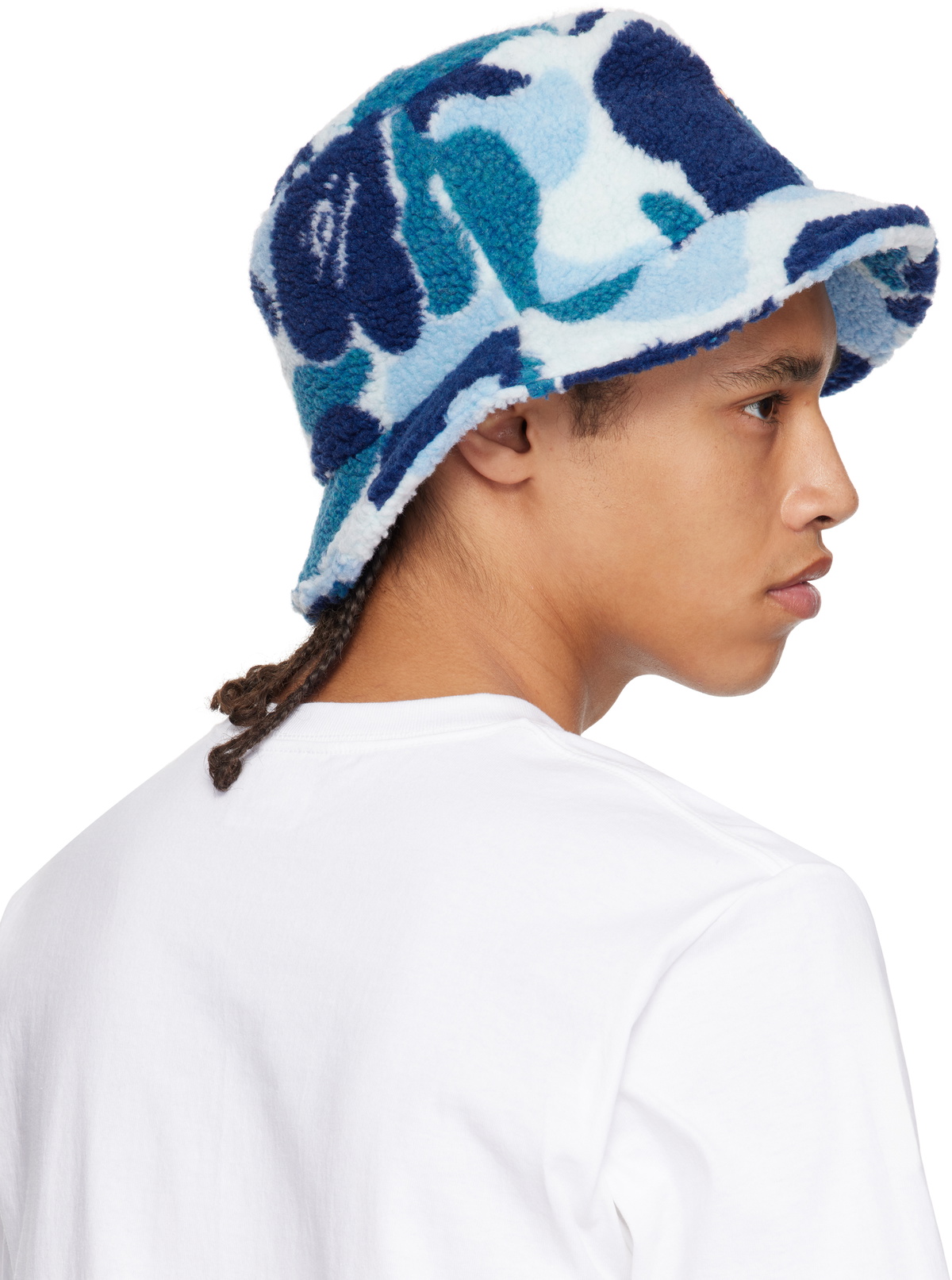 ABC CAMO BOA FLEECE BUCKET HAT Mサイズ BAPE Blue ABC Camo Boa Fleece Bucket Hat A Bathing Ape