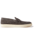 Brunello Cucinelli - Suede Penny Loafers - Gray